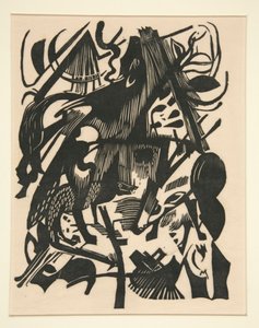Nacimiento de los lobos de Franz Marc